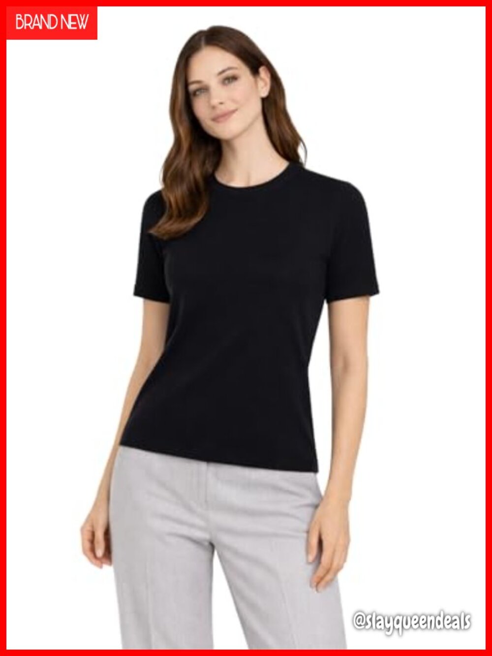 100% Pure Cashmere Short Sleeve Crewneck Pullover Sweater Lightweight Knit